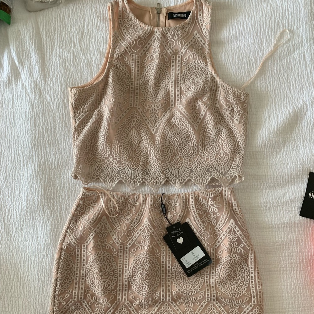 Misguided two piece outfit- size 6. Skirt new with tags, too worn once